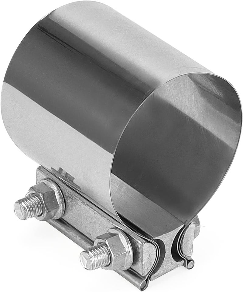 MANCHAP 4 Pack 3 Inch Butt Joint Exhaust Band Clamp, Stainless Steel Butt Muffler Clamp Band with Nuts for Exhaust Pipe - Image 3